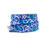 <b>Șireturi late cu imprimeu leopard, un pereche - Albastre, 120 cm</b>