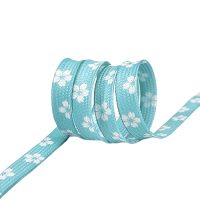 <b>Șireturi late cu imprimeu floral, un pereche - Albastre, 120 cm</b>