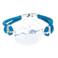 Ramă din plută - Albastră cu element metalic