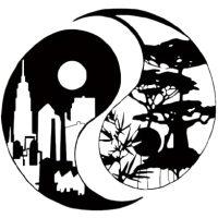 Decorație metalică pentru perete 30 cm - Yin și Yang