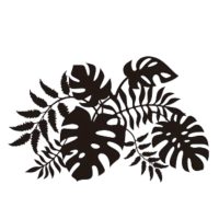 Decorație metalică de perete 27 cm - Frunze de Monstera