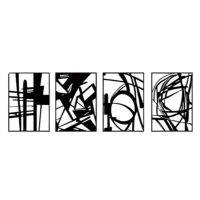 Decorație de perete din metal 40 cm 4 buc - Abstracție