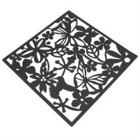 Perdea decorativă suspendată cu set de 12 piese - Fluturi, Neagră