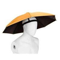 Umbrelă unisex impermeabilă cu fixare pe cap - Portocalie