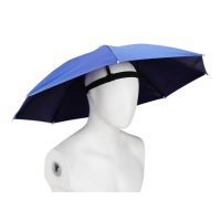 Umbrelă unisex impermeabilă cu fixare pe cap - Albastră închisă