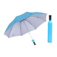 Umbrelă pliabilă cu protecție UV în formă de sticlă - Albastră deschisă