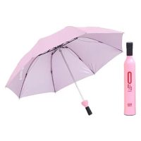 Umbrelă pliabilă cu protecție UV în formă de sticlă - Roz deschis