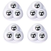 Roți pivotante autoadezive, 4 bucăți - Albe