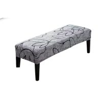 Husă elastică pentru bancă - Gri cu model negru