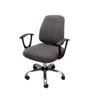 Set de 2 huse extensibile pentru scaune de birou - Gri închis