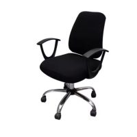 Set de 2 huse extensibile pentru scaune de birou - Negru