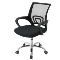 Husă din catifea pentru scaunul de birou - Neagră, L