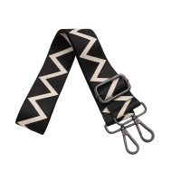 Curea Intercambiabilă pentru Geantă - Negru-Roz, Clip Argintiu