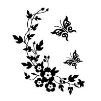 Decorațiune autoadezivă - Crenguță cu fluturi