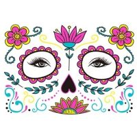 Tatuaj fluorescent pe față - Flori