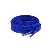 Sireturi late pentru pantofi, batikate bicolore, o pereche - Albastru-negru, 120 cm