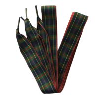 Șireturile largi cu carouri pentru pantofi, o pereche - Verde-albastru, 120 cm
