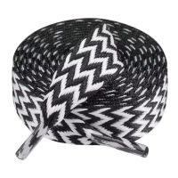 Șireturi plate puternice, o pereche - Negru alb, 140 cm