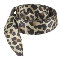 <b>Șireturi din satin cu model leopard, o pereche - Bej, 120 cm</b>