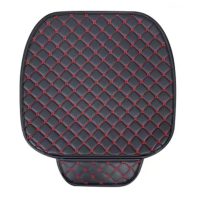 Husă din piele pentru scaun auto - neagră cu broderie roșie