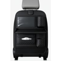 Organizator pentru bancheta din spate a mașinii – organizator suspendat cu buzunare - negru cu model