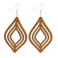 Cercei din lemn - Frunze ornamentale