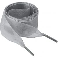 Șireturi din satin pentru pantofi, o pereche - Gri, 110 cm