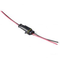 Conector auto AC/DC cu fire, impermeabil, mascul + femelă - 2 pini