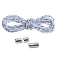 Șireturi elastice pentru pantofi, o pereche - Alb-negru, 100 cm