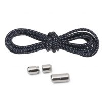 Șireturi elastice pentru pantofi, un singur pai - Alb și Negru