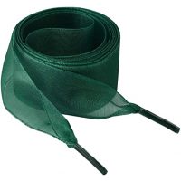 Șireturi satinate pentru pantofi, o pereche - Verde închis, 130 cm