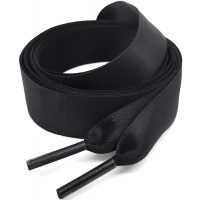 Șireturi din mătase pentru pantofi sau hanorace, o pereche - Negre, 110 cm