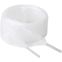 Șnururi de satin pentru pantofi, o pereche - Albe, 110 cm