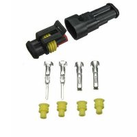 Conector auto AC/DC, kit, rezistent la apă, mascul + feminin - 2 pini