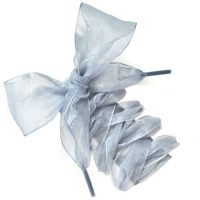 Șirete din satin pentru pantofi, o pereche - Gri, 130 cm