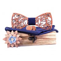 Papillon din lemn - Frunze sculptate