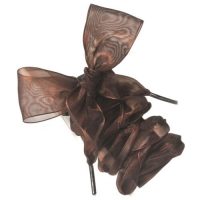 Șnururi din satin pentru încălțăminte, o pereche - Culoare maro închis, 120 cm