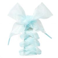 Șnururi din satin pentru încălțăminte, o pereche - Albastru deschis, 130 cm