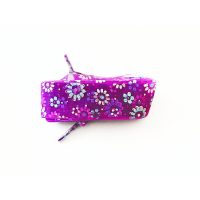 Șnururi din satin cu flori pentru încălțăminte sau hanorac, o pereche - Violet, 120 cm