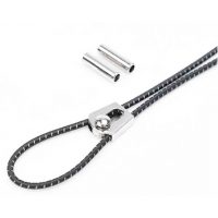 Șireturi elastice pentru pantofi cu clips, o pereche - Alb-negru, 100 cm