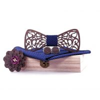 Fluture din lemn - Frunză sculptată, căprui