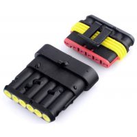 Conector auto AC/DC, kit, impermeabil, masculin + feminin - 6 pini