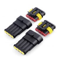 Conector auto AC/DC, kit, impermeabil, masculin + feminin - 4 pini