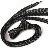 Șireturi pentru pantofi sau hanorace, o pereche - Negru și argintiu, 110 cm