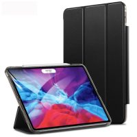 Husă din PU pentru Apple iPad Pro 12.9 (2020) + slot pentru Apple Pencil - Neagră