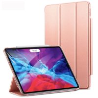 Husă din PU pentru Apple iPad Pro 12.9 (2020) + slot pentru Apple Pencil - Auriu roz