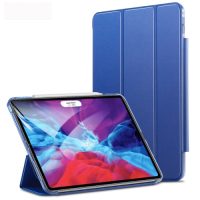 Husă din PU pentru Apple iPad Pro 12.9 (2020) + slot pentru Apple Pencil - Albastru închis