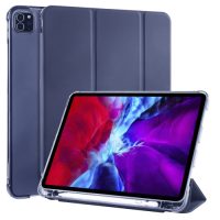 Carcasă din PU pentru Apple iPad Pro 11 (2020) + slot pentru Apple Pencil - Albastru Închis