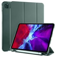 Carcasă din PU pentru Apple iPad Pro 11 (2020) + slot pentru Apple Pencil - Verde Pini