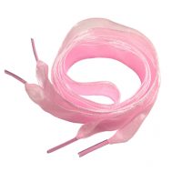 <b>Cordone din satin pentru pantofi, o pereche - Roz deschis, 120 cm</b>